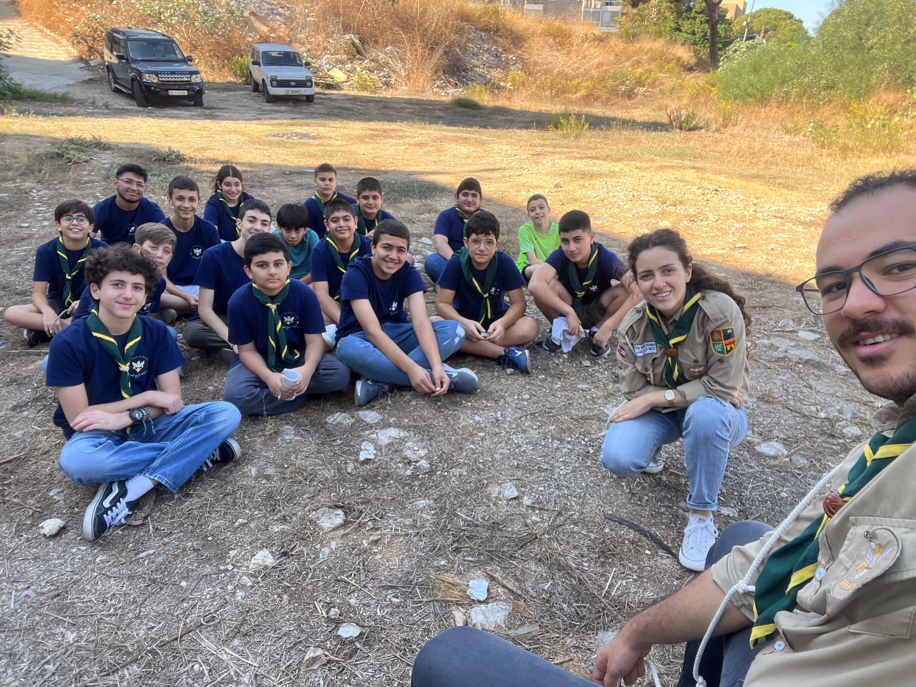 Casual scout group photo